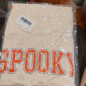 Amazon Women's Short Sleeve Tee - Cream and Orange